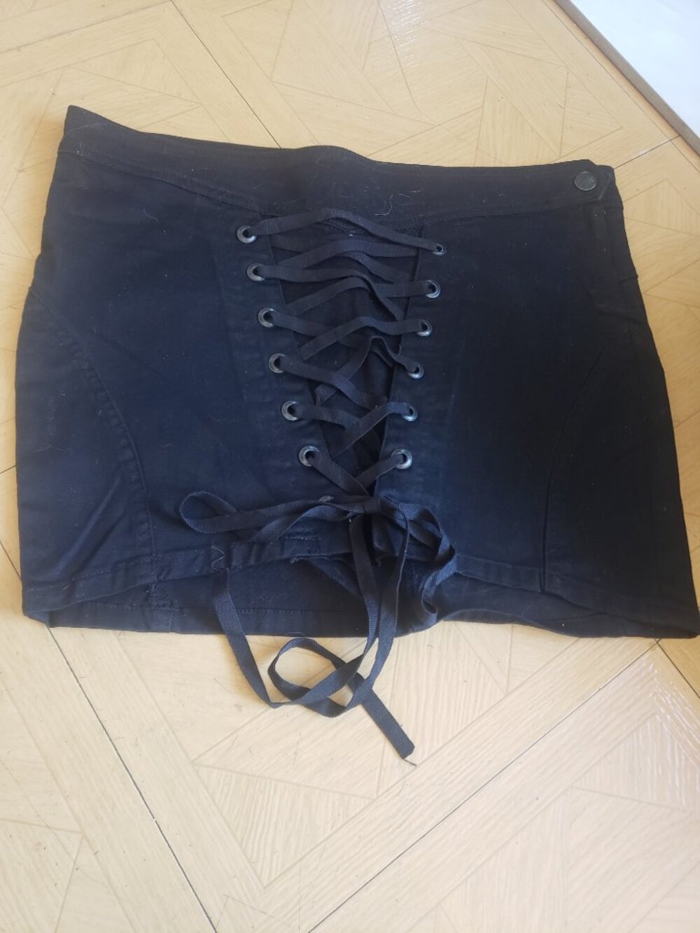 Lip Service Black Lace up Skirt Size Med